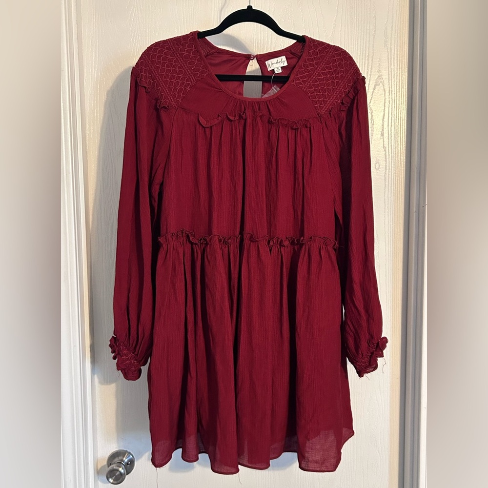 Wonderly | Burgundy Women’s Casual Dress |